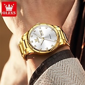 cheap Mechanical Watches-New Brand Olevs European Men&#039;S Business Mechanical Watch Inlaid With Diamond Luminous Calendar Month Display Automatic Mechanical Watch Waterproof Sports Simple Leisure Watch
