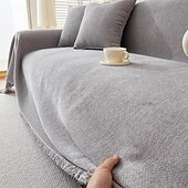cheap Sofa Blanket-Linen Solid Color Non-slip Old Coarse Cloth Sofa Cushion Sofa Cover