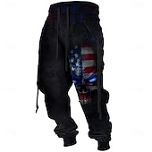 preiswerte Sweatpants-Herren Fahne Totenkopf Motiv Jogginghose Trainingshose Jogginghose Jogger Mittlere Taillenlinie Brautkleider schlicht Outdoor 3D-Druck Herbst Winter Schwarz