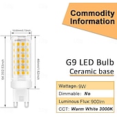 economico Luci LED bi-pin-Lampadine a led G9 da 10 pezzi da 9 W equivalenti a una lampadina alogena da 90 W con angolo del fascio di 360 senza sfarfallio