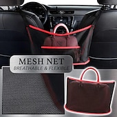 お買い得  収納＆整理-車用ネットポケットハンドバッグホルダー、追加の収納スペースオーガナイザー、安全 &amp;邪魔にならない運転、簡単な取り付け、標準アームレストにフィット、オックスフォード生地 &amp;メッシュ、黒/赤