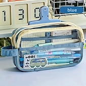 お買い得  ペンケース＆ホルダー-新しい透明ペンバッグ大容量多層文房具バッグ、学生の鉛筆ケースを収納