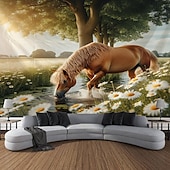 levne zvířecí tapisérie-zvíře kůň pláž závěsný gobelín nástěnné umění velký gobelín nástěnná malba výzdoba fotografie pozadí přikrývka opona domácí ložnice dekorace obývacího pokoje