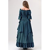levne Šaty-Retro Středověké Renesanční Šaty Šaty inspirované Regency Ren Faire Viking Elfí Dámské Keltské Fantazie Plesová maškaráda Večírek Dospělí Šaty