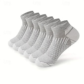 billiga herrstrumpor-Herr 6 par Multipack Socka Löparstrumpor Vardagliga strumpor Svart Vit Färg Geometrisk Sport &amp; Utomhus Dagligen Semester Grundläggande Medium Vår Höst Mode Ledigt