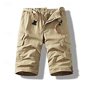 economico Classico-Per uomo Pantaloncini tattici Pantaloncini modello cargo Pantaloncini Bottoni A cordoncino Multi tasca Liscio Indossabile Lunghezza del ginocchio Esterno Giornaliero Campeggio e hiking Di tendenza