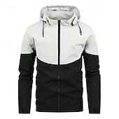 economico Fleece &amp; Giacche 3 in 1-Per uomo Giacca Softshell Giubbino da escursione All&#039;aperto Color Block Antivento Resistente all&#039;acqua Felpa con cappuccio Giacca a vento Campeggio / Escursionismo / Speleologia Viaggi Nero Blu Verde