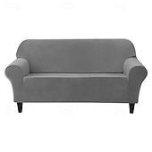 baratos Cobertura de Sofa-capa completa de veludo para sofá capa de sofá pelúcia e extensível tecido macio e durável com tudo incluído - fácil de instalar limpo - perfeito para proteger e melhorar seu sofá
