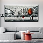 tanie Pejzaże-ręcznie malowane cuda Paryża malarstwo pejzażowe na płótnie - ręcznie malowane nowoczesne impresjonistyczne obrazy olejne dzieła sztuki do dekoracji sypialni w salonie
