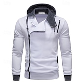 cheap Basic Hoodies-Men&#039;s Hoodie Full Zip Hoodie Wine Hooded Color Block Patchwork Sports &amp; Outdoor Daily Holiday Polyester Streetwear Basic Casual Spring &amp;  Fall Clothing Apparel Hoodies Sweatshirts  Long Sleeve