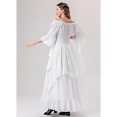 levne Šaty-Retro Středověké Renesanční Šaty Šaty inspirované Regency Ren Faire Viking Elfí Dámské Keltské Fantazie Plesová maškaráda Večírek Dospělí Šaty