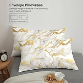 baratos Conjuntos de capa de edredão-conjunto de capa de edredão com textura de mármore abstrato - inclui capa de edredão e fronhas - design elegante e moderno - tecido macio e confortável - perfeito para adicionar um toque de luxo à