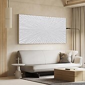 economico Quadri fiori/botanica-Quadro astratto grande dipinto a mano dipinto a mano dipinto bianco dipinto a mano con texture 3d dipinto a mano dipinto a olio moderno dipinto a mano per l&#039;arredamento del soggiorno