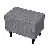 abordables Housse de pouf-Housse de pédale de tabouret housses de pouf extensibles en jacquard housses de rangement pliantes épaisses protecteur de repose-pieds carré avec fond élastique pour le salon