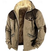 cheap Men&#039;s 3D Hoodies-Men&#039;s Color Block Cow Hoodie Hoodies Sweatshirt Zip Hoodie Long Sleeve Hooded Sweatshirt Hooded Daily 3D Print Holiday Vacation Going out Blue Brown Fleece Winter Designer