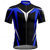 abordables Maillots pour hommes-Homme Maillot Velo Cyclisme Manche Courte Cyclisme Tee-shirt Maillot Top avec 3 poches arrière VTT Vélo tout terrain Respirable Séchage rapide Jaune Rouge Bleu Bloc de couleur Des sports Vêtement