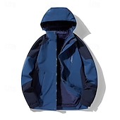 ieftine Jachete Softshell, Fleece &amp; Drumeție-Bărbați Μπουφάν πεζοπορίας Αδιάβροχο μπουφάν Jachetă Hardshell În aer liber Bloc Culoare Termic cald Rezistent la Vânt Rezistent la Apă Jachete 3-în-1 Jachetă de vânt Voiaj Negru Alb Albastru Maro