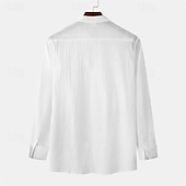 economico camicia da uomo con bottoni-Per uomo Camicia Camicia Estiva Camicia casual Camicia da Spiaggia Camicia con Bottoni Nero Bianco Blu marino Marrone Kaki Manica Lunga Semplice Colletto alla coreana Vacanza Camicia hawaiana Tasca