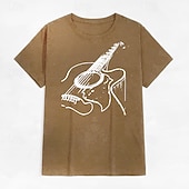 billiga Mäns grafiska t -shirt-Herr t-shirt med akustisk gitarr grafisk kortärmad