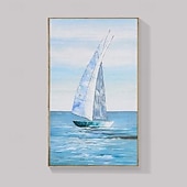 preiswerte Landschaftsgemälde-großes abstraktes Segelboot-Ölgemälde handgefertigte Leinwand Wandkunst nautische Meereslandschaft Ölgemälde auf Leinwand moderne Meereslandschaft Ölgemälde Wandkunst Gemälde für Wohnzimmer