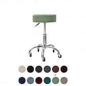 cheap Chair Cover-Water Resistant Plaid Universal Round Stool Cover - Bar Round Swivel Chair Cover - Barstool Seat Cover - Durable and Stretchable - Perfect for Protecting and Refreshing Bar Stools