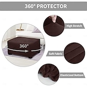 abordables Housse de pouf-Housse de pouf en velours rectangulaire, housse de rangement pour pouf, housse de repose-pieds épaisse et extensible avec bande élastique