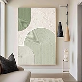 levne Zátiší-olejomalba ručně béžová wabi sabi olejomalba ručně malovaná nástěnná malba zelená béžová abstraktní malba velká zelená minimalistická nástěnná malba béžová texturované plátno neutrální nástěnná