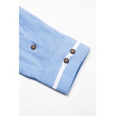 cheap Men&#039;s Oxford Shirts-Men&#039;s Band Collar Shirt Dress Shirt Oxford Shirt Solid / Plain Color Wedding White Blue Gray Light Blue Long Sleeve Standing Collar Spring &amp;  Fall Clothing Apparel