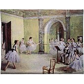 cheap Jacquard Woven Tapestries-Jacquard Woven Tapestry Gobelin Aubusson Wall Art Hanging Aubusson Large Tapestry Reproduction Loom Cotton Weave Ballet Class Belgian Tapestry (without tassels and rod)