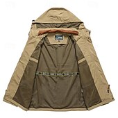economico Giubbotti e cappotti da uomo-Per uomo Giacca da esterno Giacca cargo Giacca con cappuccio Giacca tattica Esterno Giornaliero Rimovibile Morbido Tasche multiple Primavera &amp; Autunno Liscio Informale Comodo Con cappuccio Standard