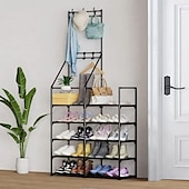 cheap Storage Racks-5-Tier Shoe Rack Organizer, Freestanding Coat and Shoe Rack, 25 Pairs Shoe Shelf for Entryway