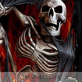 cheap Skull &amp; Bone-Men&#039;s Skull T shirt Short Sleeve T shirt 3D Print Crew Neck Shirt Punk Cool Designer Street Daily Sports Red Blue Orange Summer Spring Clothing Apparel S M L XL 2XL 3XL