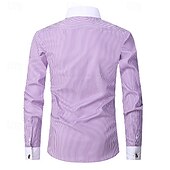 cheap Men&#039;s Non Iron Shirts-Men&#039;s Shirt Dress Shirt Collared Shirt Button Up Shirt Color Block Wedding Party Black Light Purple Dark Blue Light Sky Blue Long Sleeve Lapel Spring &amp;  Fall Clothing Apparel