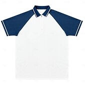 preiswerte Herren Elite Polo-Herren Polo Geschäft Lässig Umschlagkragen Kurzarm Mode Basic Einfarbig Farbblock Sommer Frühling Herbst Standard Passform Weiß Polo