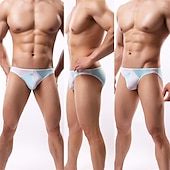 preiswerte Herrenunterwäsche &amp; -socken-Herren 1 pc Unterwäsche Boxer Boxer-Shorts Patchwork Polyester Atmungsaktiv Weich Komfortabel Farbblock Mittlere Hüfthöhe Schwarz Weiß