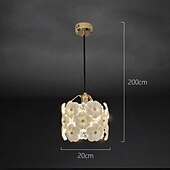 baratos Luzes da ilha-Luz pendente estilo francês flor romântica lâmpada corpo cristal/abajur de vidro luz suspensa 80in luminárias de fio pendente ajustável teto alto para quarto sala de estar luminária pendente