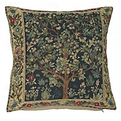 baratos Textured lance travesseiros-Almofada jacquard de estilo europeu, almofada jacquard gobelin aubusson tecido tingido com fio
