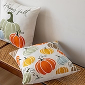 billiga Halloween Sovrum-Halloween Broderade Pumpor Dekorativa Toss Kuddar Överdrag 1PC Mjukt Fyrkantigt Kuddskydd Höstkudde för Sovrum Vardagsrum Soffa Stol