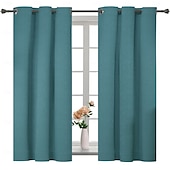 baratos Cortinas de Janela-Cor sólida cortina blackout completa cortina de linho de algodão blackout varanda quarto pára-sol simples sala estar quarto cortina
