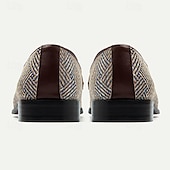 abordables Mocasines de cuero de primera calidad-Hombre Zapatos de taco bajo y Slip-On Mocasines Mocasines clásicos Cuero Piel de vaca italiana de plena flor Tejido de nailon Cómodo Antideslizante Mocasín Café