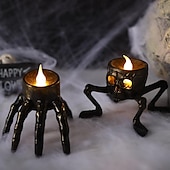 levne Halloween venku-halloween kostlivec ruční světlo svíčky domácí dekorace rekvizity lebka noha led světlo svíček dekorace halloween party stolní dekorace 3/6/12ks