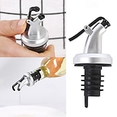 abordables Utensilios de cocina y gadgets-Juego de boquilla vertedora de condimentos para utensilios de cocina: dispensador de botellas de aceite de oliva a prueba de fugas con 5 boquillas de vertido de goma de alta calidad, tubo de vía aérea