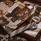 cheap Stickers-Vintage Scrapbook Kit with Journaling Supplies and Stationery Create with Aesthetic Journal and Scrapbooking 346pcs