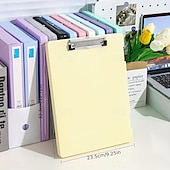 お買い得  事務用品-大容量のA4ファイルフォルダー収納ボックス、プレートクリップ付き、テスト用紙情報ブック、学生向け科目分類