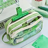 お買い得  ペンケース＆ホルダー-新しい透明ペンバッグ大容量多層文房具バッグ、学生の鉛筆ケースを収納