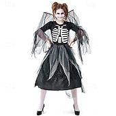 preiswerte Schädel &amp; Knochen-Skelett Totenkopf Kleid Cosplay Kostüm Erwachsene Damen Gruseliges Kostüm Party / Abend Karneval Einfaches Karnevalskostüm