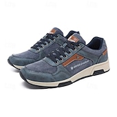 cheap Men&#039;s Sneakers-Men&#039;s Brown Casual Sneakers - Leather and Canvas Lace-Up Walking Shoes for Everyday Wear