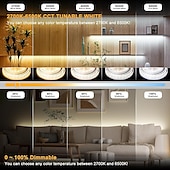 cheap COB Strip Lights-COB LED Strip Light White CCT 608LED/M Ultra Bright 10-33 ft Dimmable 2700K-6500K 24V LED Strip with RF Controller and Power Supply Suitable for DIY Lighting of Cabinets Bedrooms Kitchens Mirrors