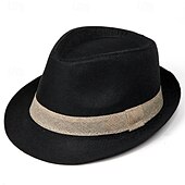 olcso Fedora kalap-Férfi Kentucky Derby Hat Szalmakalap Keménykalap Fekete Sötétszürke ágynemű Divat Alkalmi Utca Napi Színes Fényvédő Légáteresztő