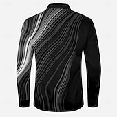 abordables Camisas de vestir para hombres-Hombre Diseño Geométrico Línea Abotonar la camisa Camisas estampadas Manga Larga Informal de negocios Formal Diario Otoño Invierno Primavera verano Cuello Vuelto Camisas con cuello Botones Estampado